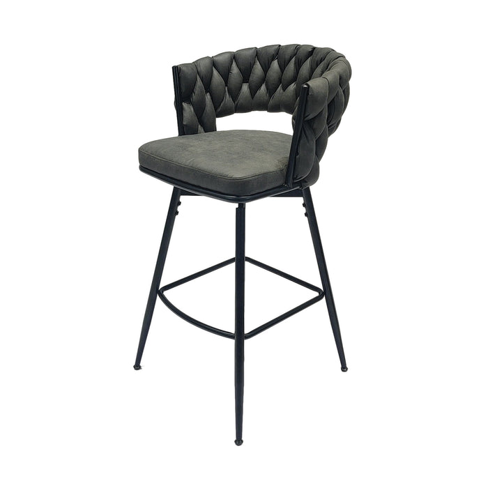 Bar Stool 360 Swivel With Back Footrest