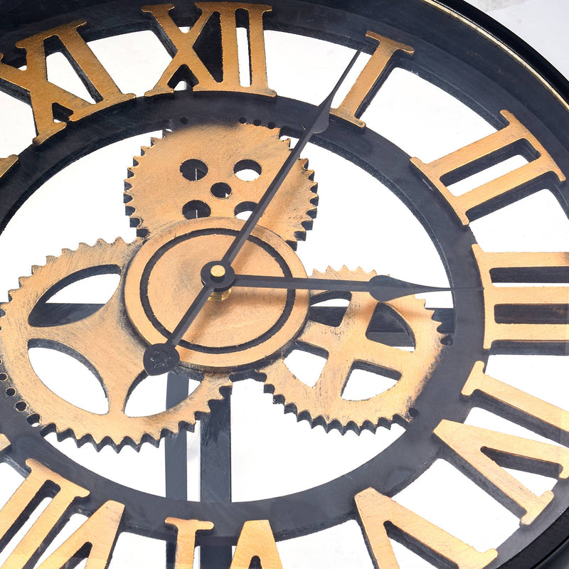 Roman Numeral Clock Display Retro End Table