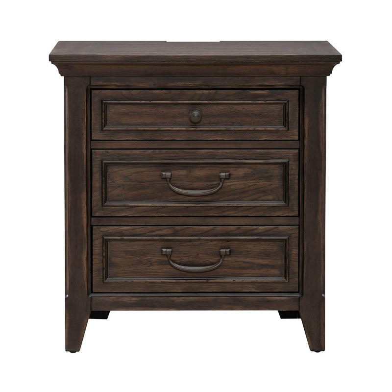 Paradise Valley - Nightstand With Charging Station - Saddle Brown