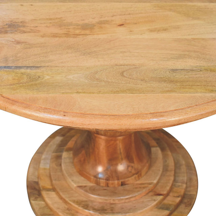 Round Turned Dining Table - Oak