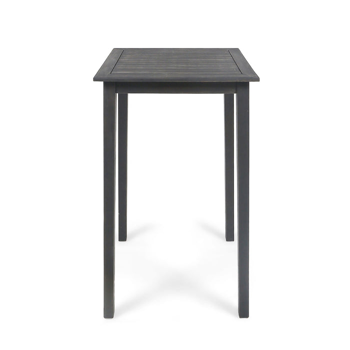 Outdoor Minimalist Acacia Wood Square Bar Table
