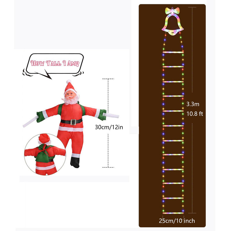 Santa Claus Ladder Lights Christmas Lights