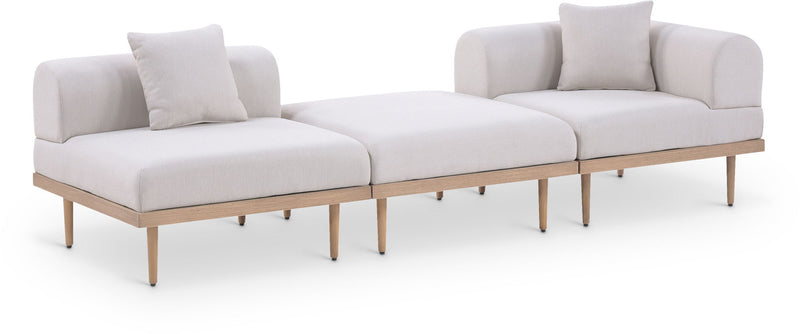 Laguna - 3 Piece Upholstered Outdoor Patio Modular Sofa With Backless Seat And 1 Arm