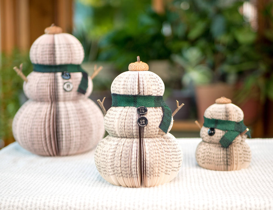 Book Page Snowman-Green-Medium