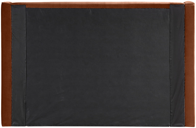 Kendall - Velvet Upholstered Bed - Cognac