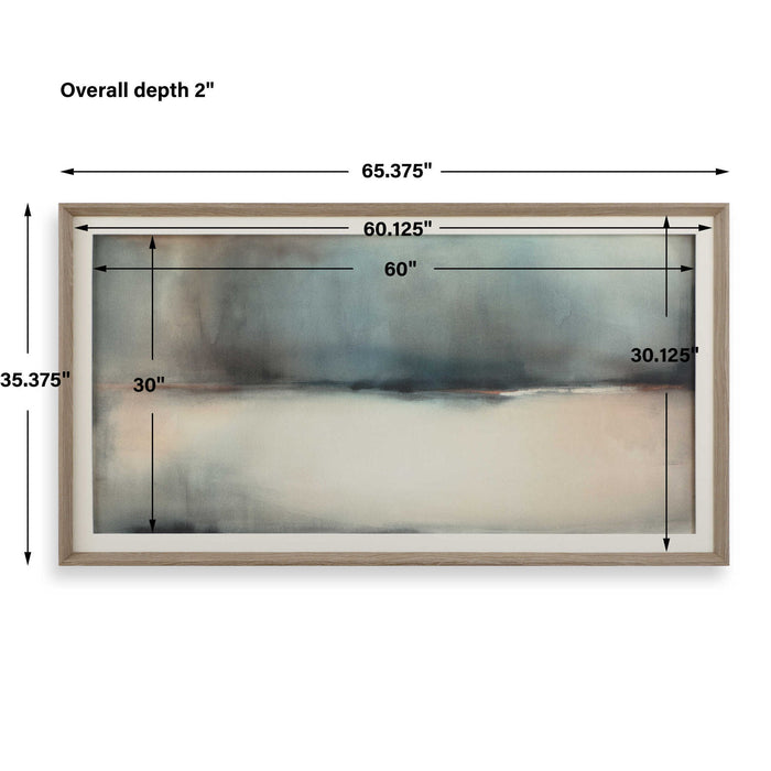 Deep Rains - Framed Abstract Print - Light Gray