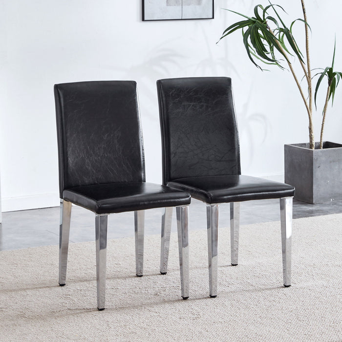 Elegant Upholstered Chairs & Metal Legs