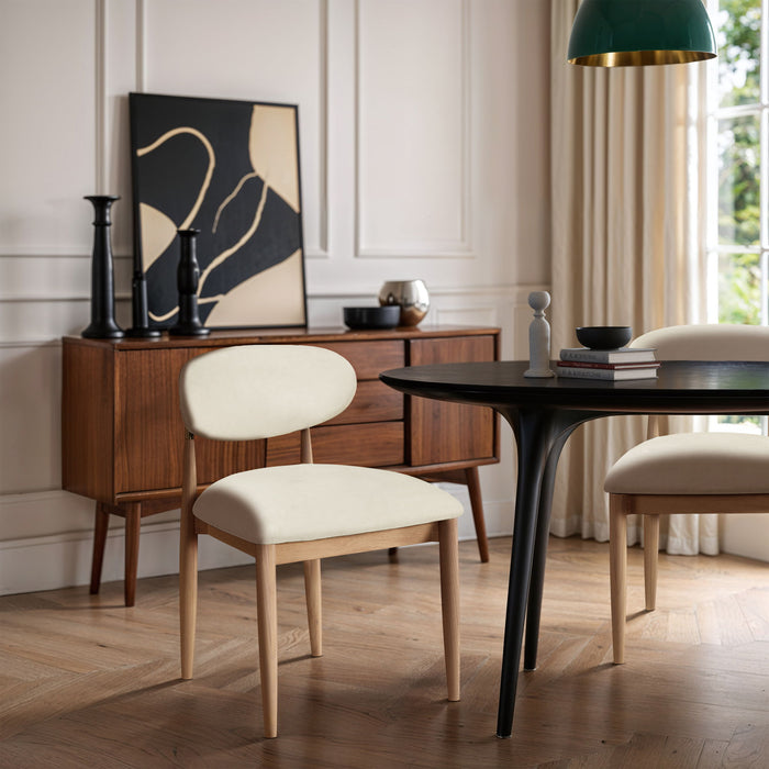 Riccio - Faux Leather Dining Side Chair (Set of 2) - Natural Frame