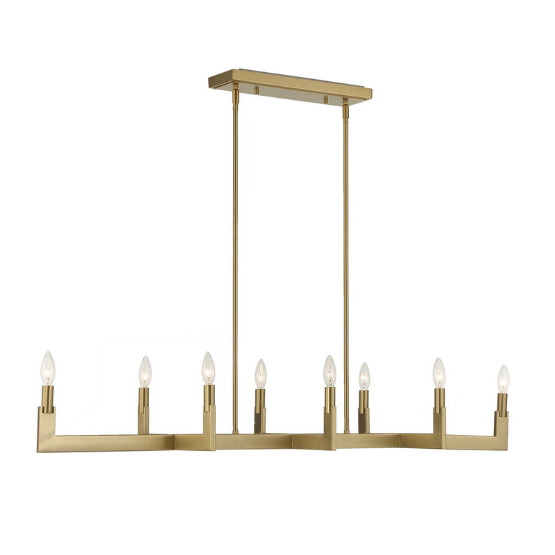 Cordoba - 8 Light Linear Chandelier - Gold