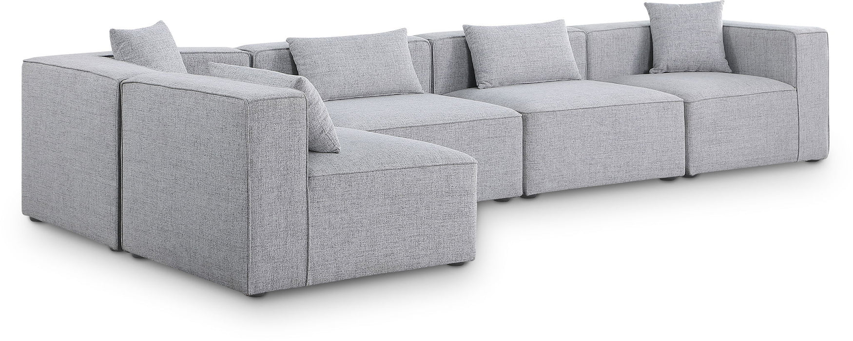 Cube - Linen 5 Piece Modular Sectional