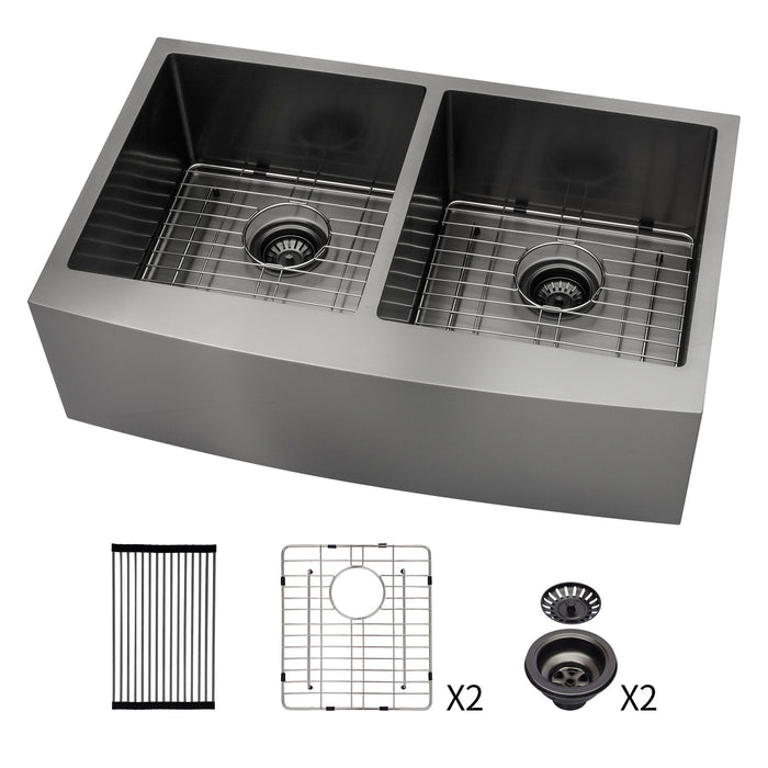 Double Bowl Farmhouse Sink / Stainless Steel Apron Front