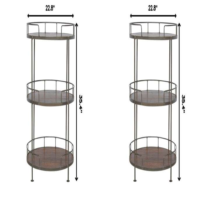 Round Butler Tray Table - Chestnut
