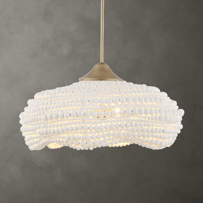 Biddeford - 5 Light Beaded Pendant - White