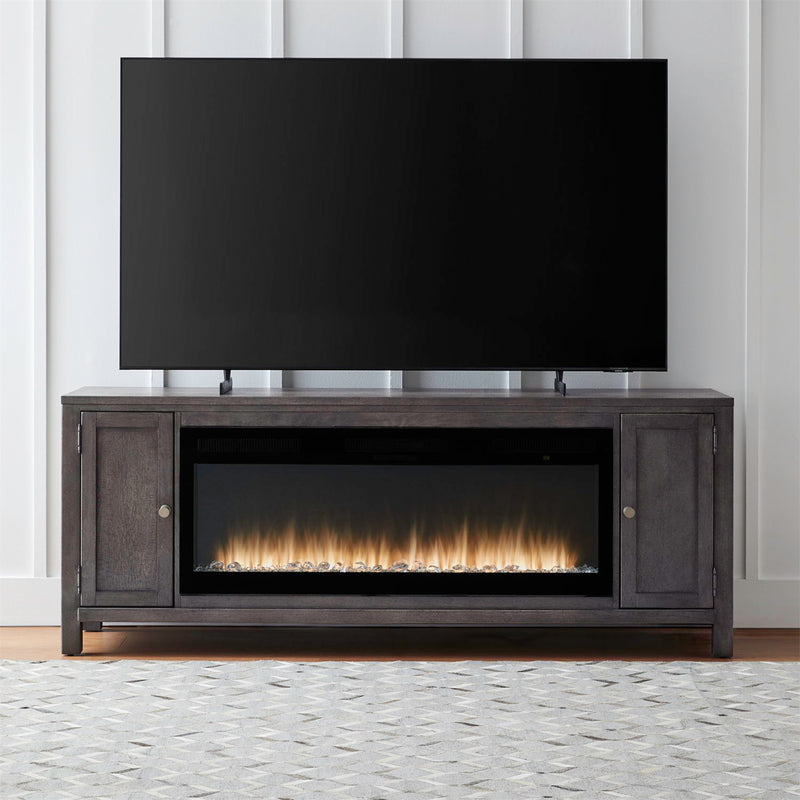 Fireplace TV Consoles - 406 78" Console With Fire FTS - Brown