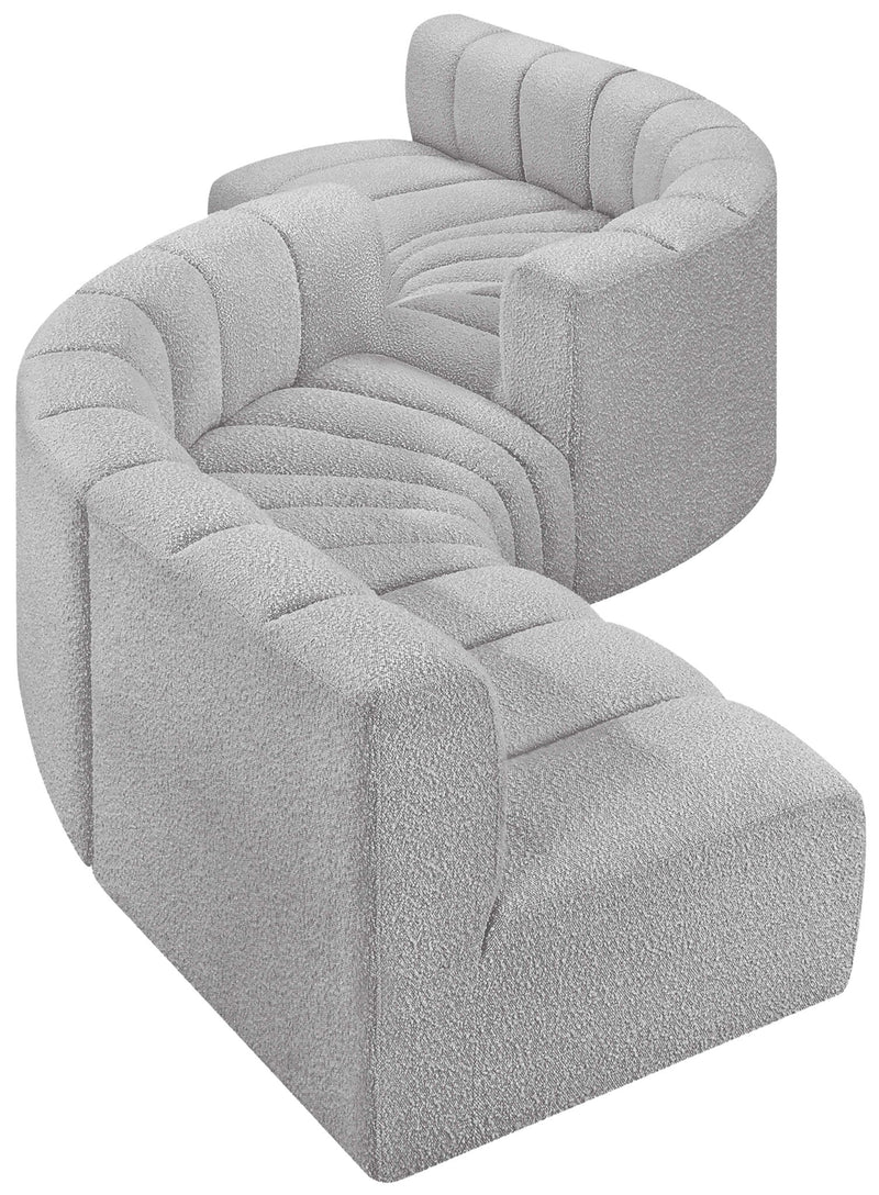 Arc - Boucle Fabric 6 Piece Modular Sofa - Black