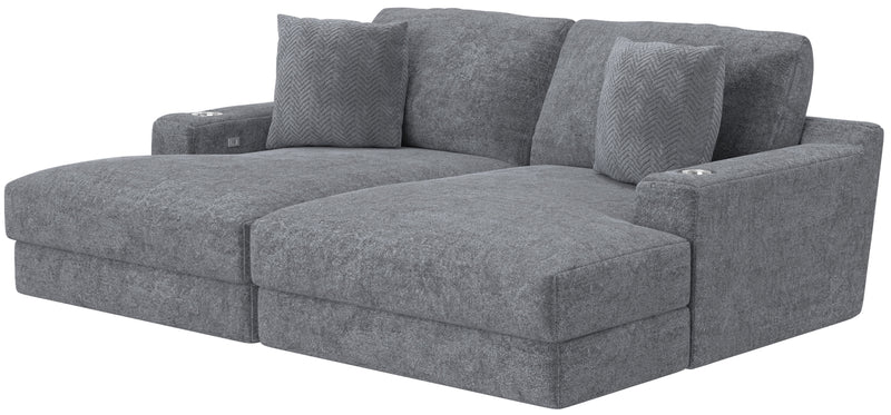 Cozy - 2 Piece Double Wide Chaise With USB Charging Ports