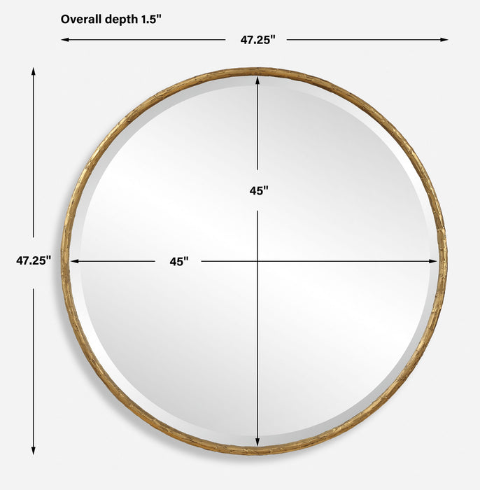 Sutton - Aged Gold Round Mirror