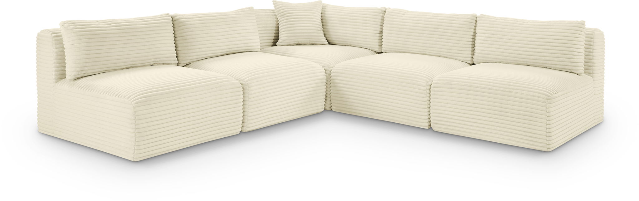 Shaggy - 5 Piece Modular Corner Armless Sectional
