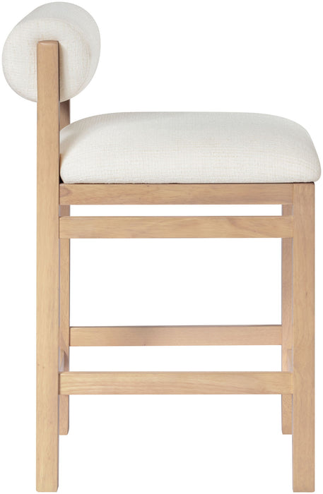 Roundhill - Fabric Counter Stool - Natural Frame