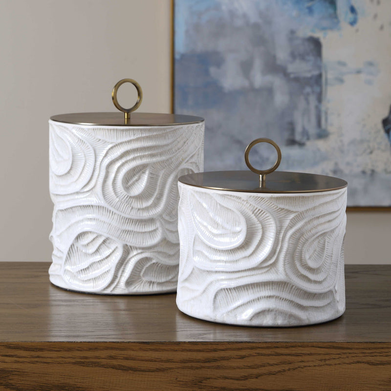 Ivory Tide - Indoor-Outdoor Canisters (Set of 2) - White