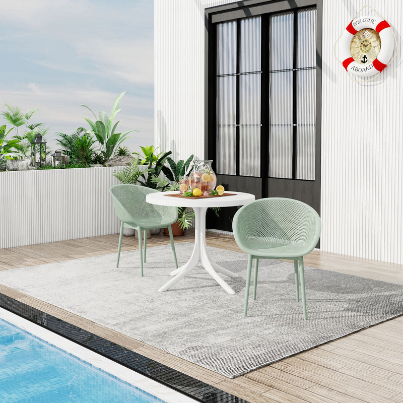 2 Piece Durable Single Chair With Hollow Out Design