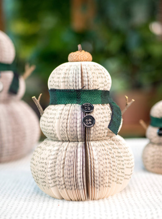 Book Page Snowman-Green-Medium