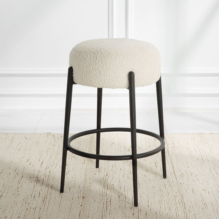 Arles - Plush Counter Stool - White