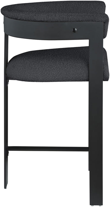 Romeo - Boucle Counter Stool With Black Base (Set of 2)