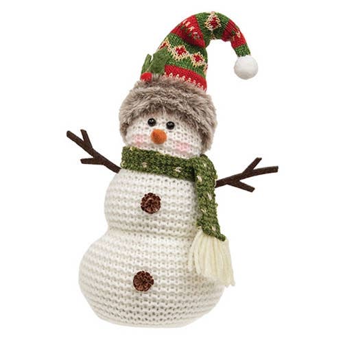 Green Nordic Knit Snowman Sitter, 3 Asstd.