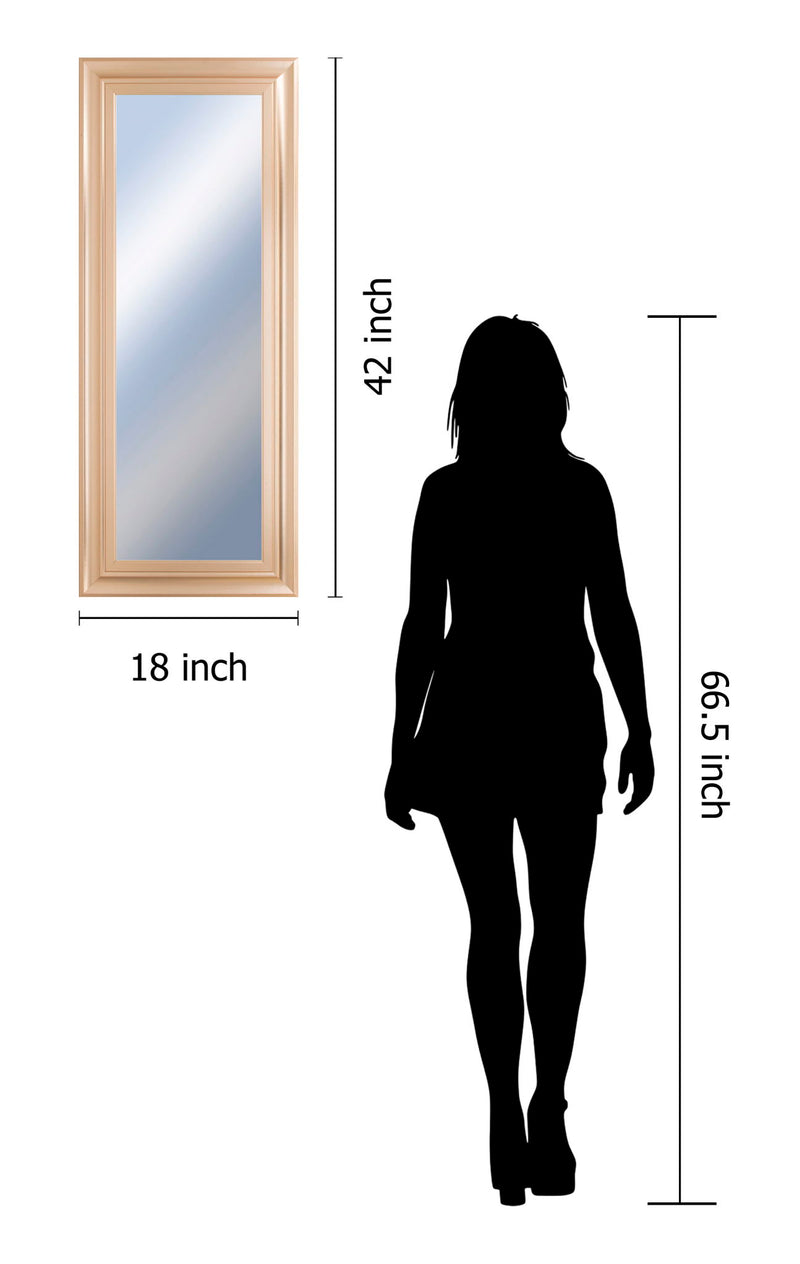 18x42 Decorative Framed Wall Mirror By Classy Art Promotional Mirror Frame #45 - Beige