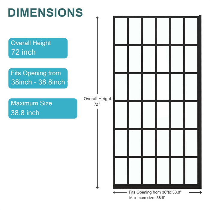 Frameless Fixed Shower Door, Open Entry Design