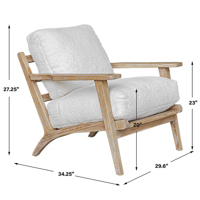 Laid - Back Sheepskin Accent Chair - White