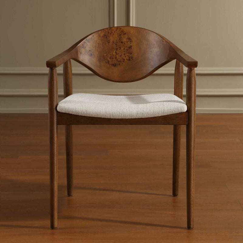 Augusta - Burl Dining Chair - Brown,White