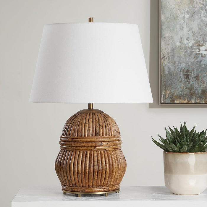 Reed - Honey Rattan Table Lamp - Light Brown