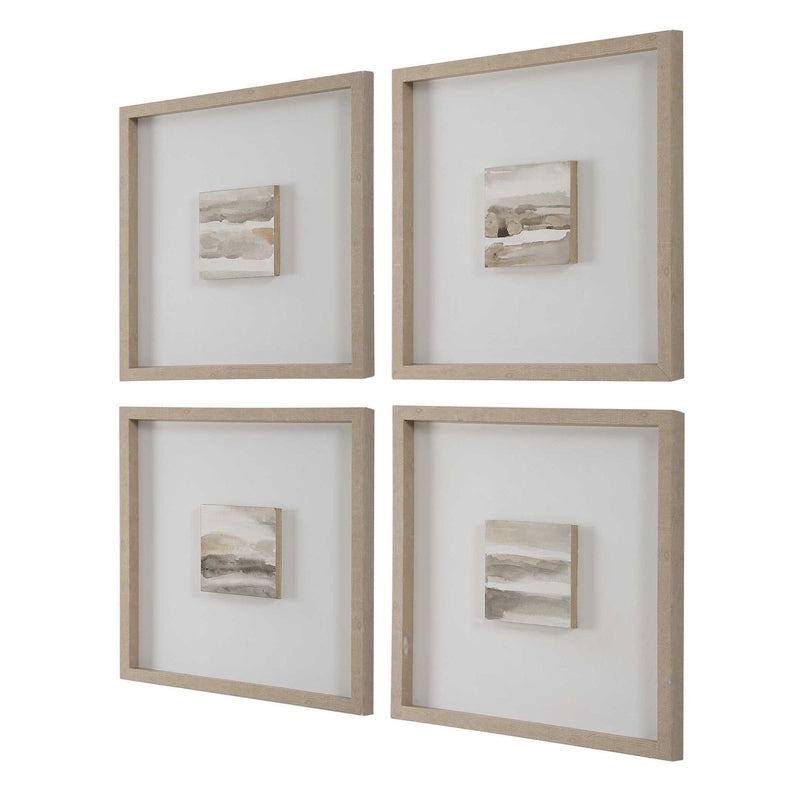 Studying Sepia - Hand Painted Canvases (Set of 4) - Light Brown
