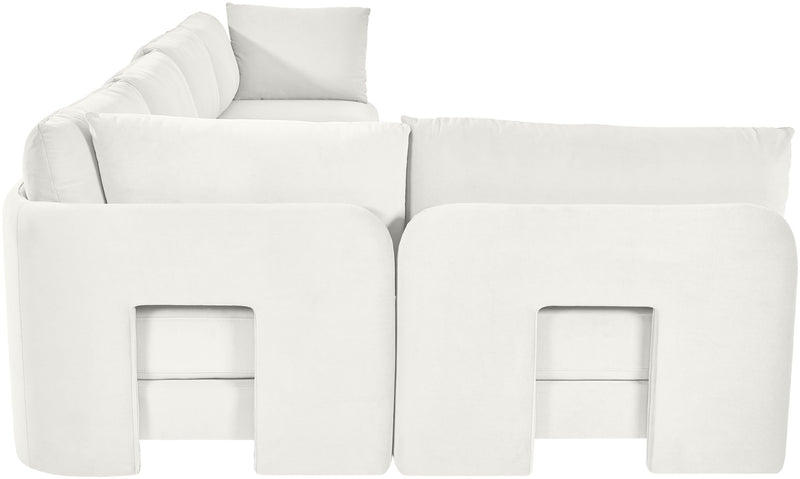 Hammond - Velvet Performance Fabric Upholstered 5 Piece L-Shaped Sectional