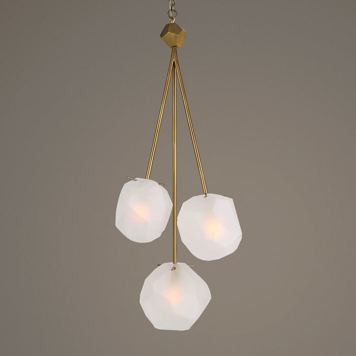 Geodesic - 3 Light Pendant - White