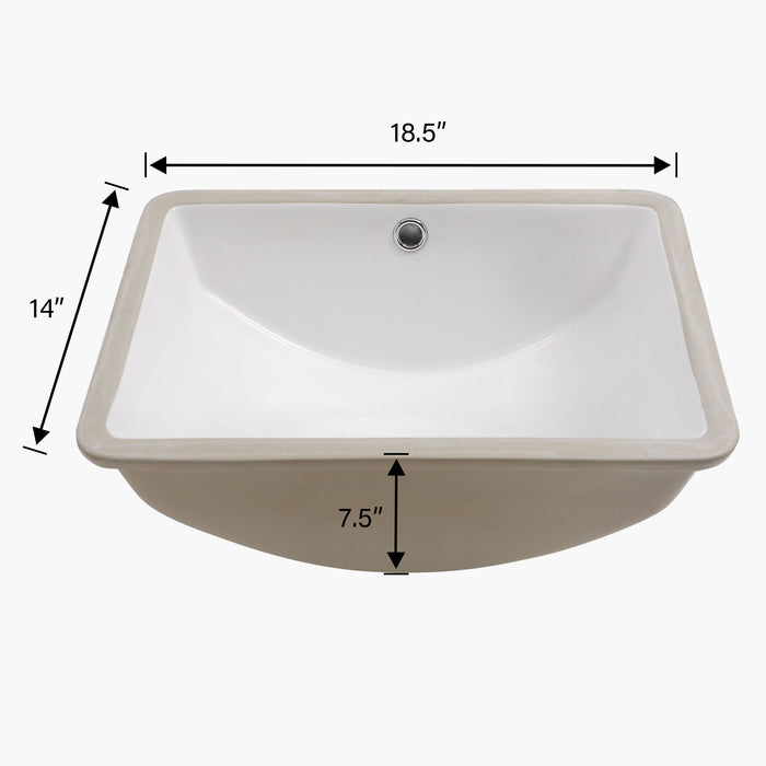 Modern Ceramic Undermount Bathroom Sink With Overflow, High Quality