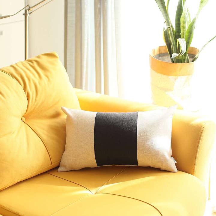 Boho-Chic Jacquard Throw Pillow | Gray-Black | 12x20