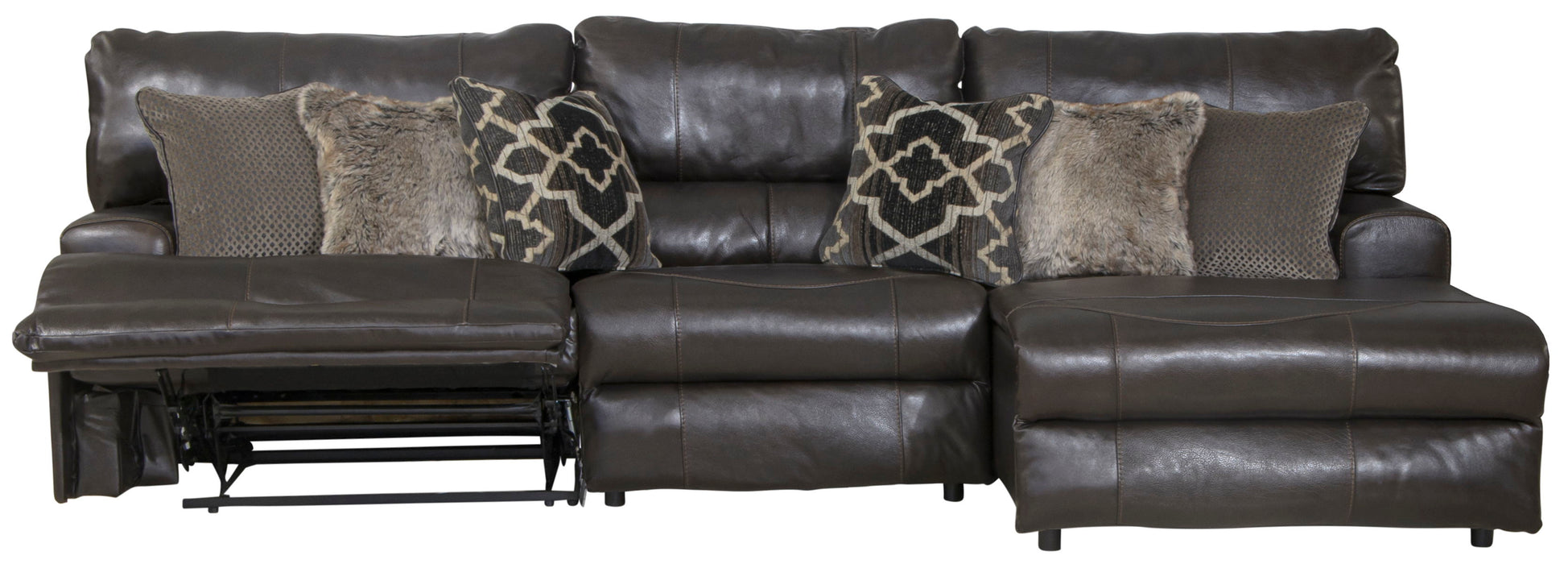 Como - 3 Piece Italian Leather Match Reclining Sofa