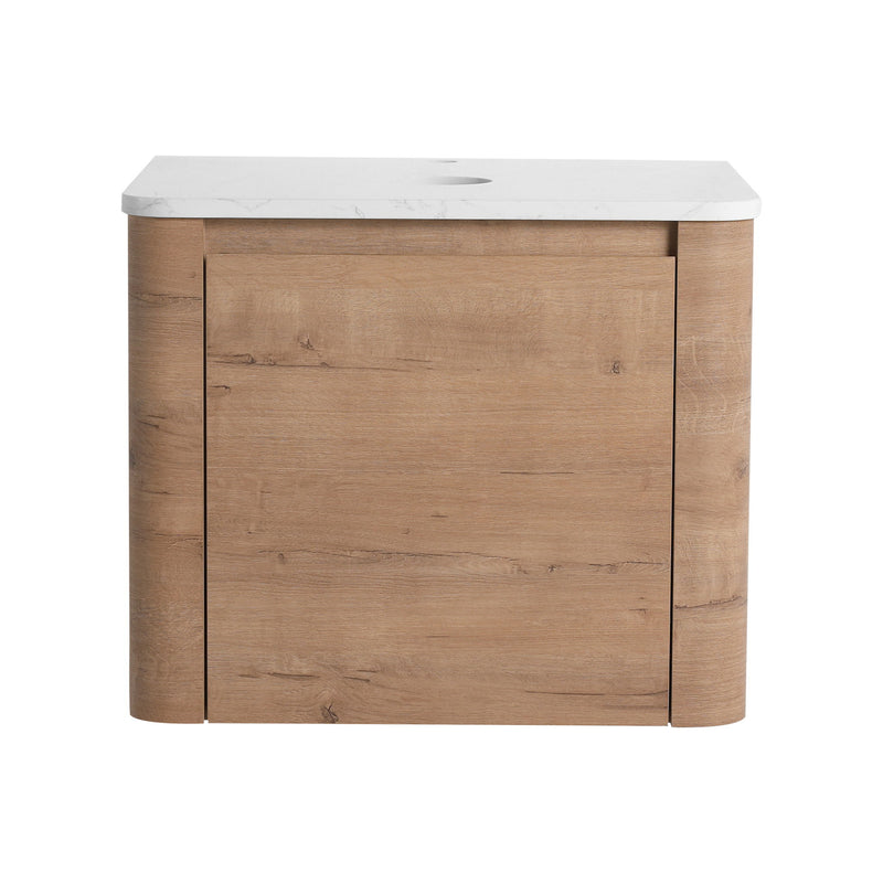 24" Wall Mounted Bathroom Vanity With Soft Close Door, Excluding Sink - Imitative Oak
