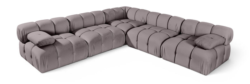 Orin - Velvet Fabric 5 Piece Modular Sectional