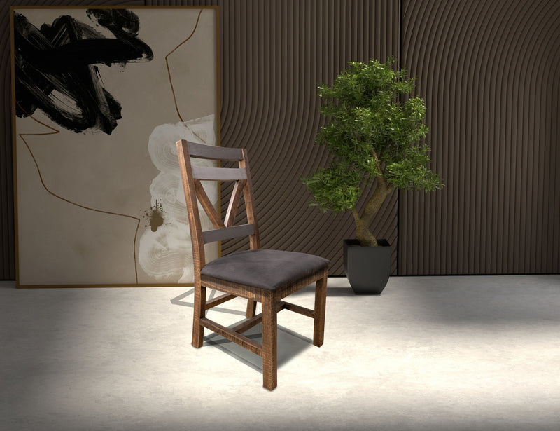 Loft - Upholstered Seat Wooden Chair (Set of 2) - Two Tone Gray / Brown