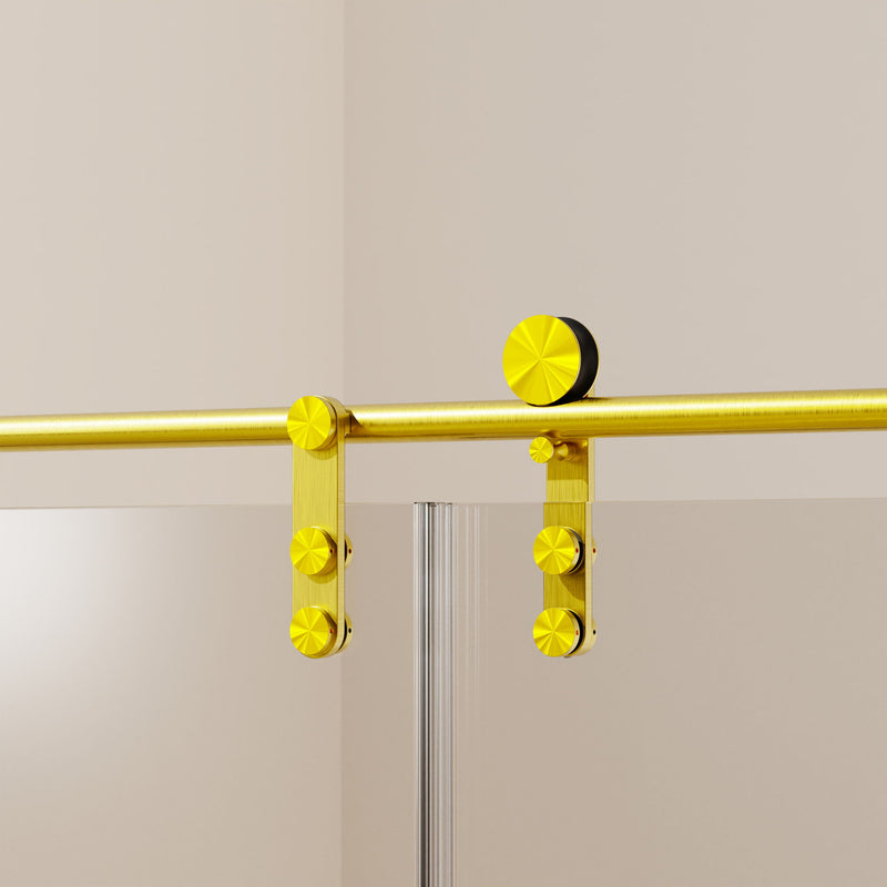 Frameless Single Sliding Shower Doors With Towel Rail & Handle