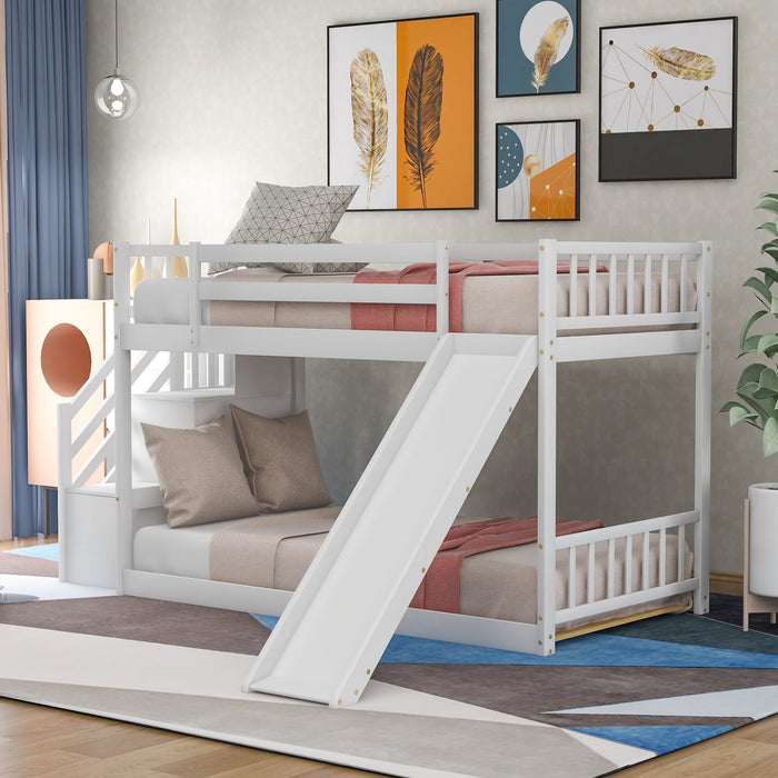 Bunk Bed With Convertible Slide And Stairway