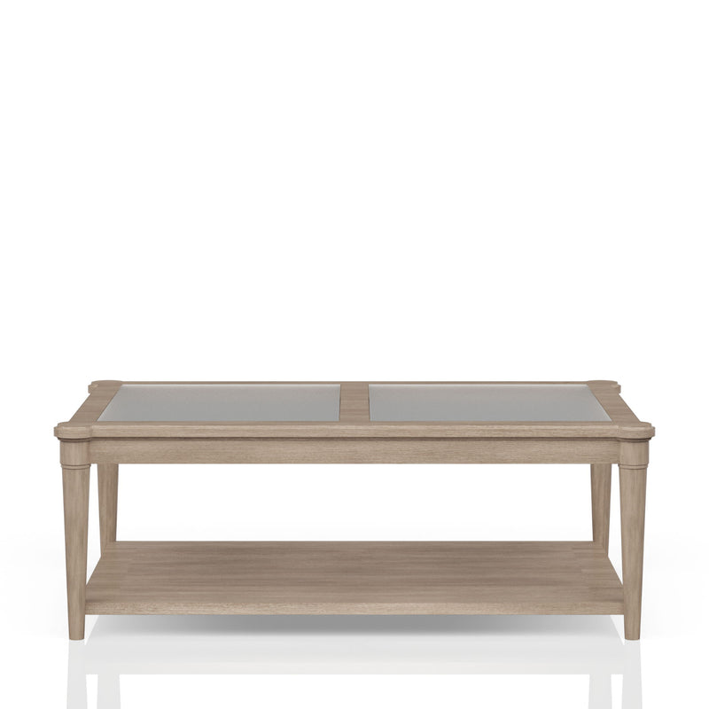 Citrus Heights - Frosted Glass Top Cocktail Table With Casters - Sand
