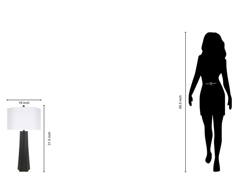 "Obsidian Glow" Metal Table Lamp (Set of 2) - Matte Black