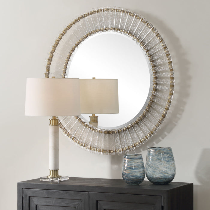 Denali - Textured Glass Round Mirror