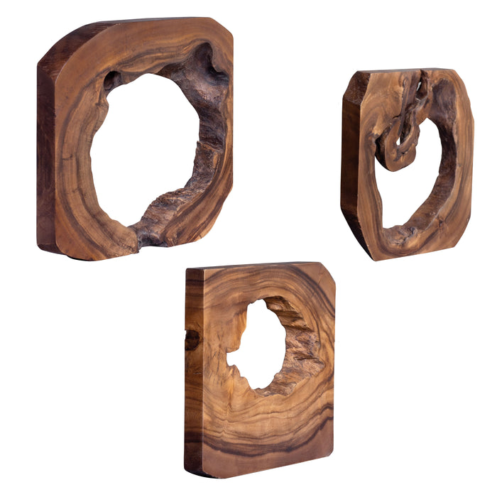 Adlai - Wood Wall Art (Set of 6) - Dark Brown