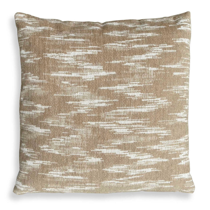 Mountains - Outdoor Sand Toned Pillow - Brown / White